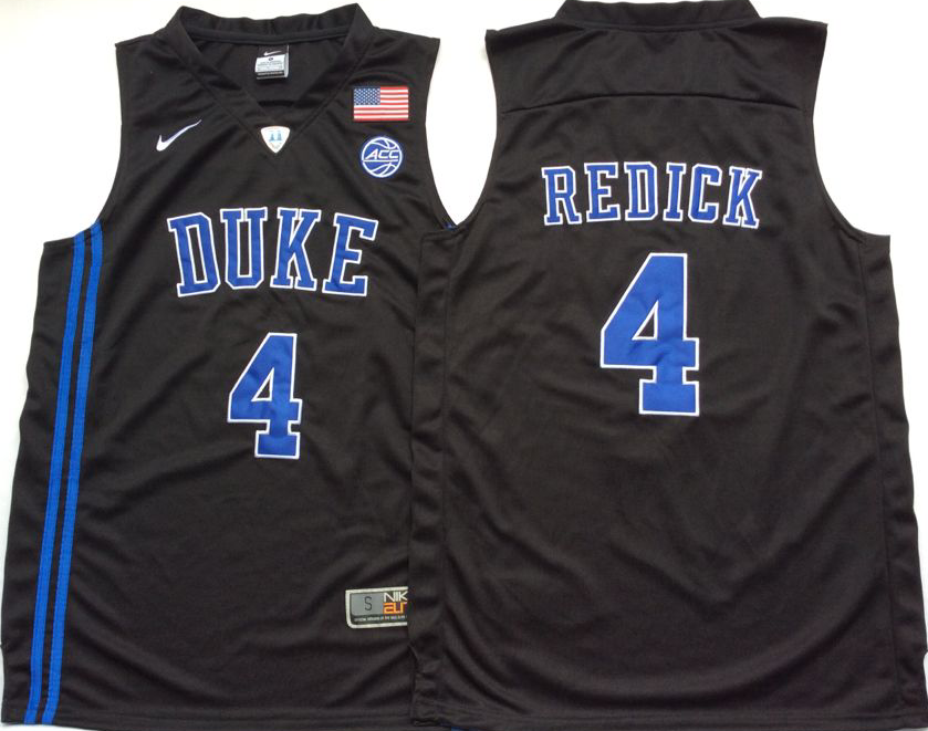 NCAA Men Duke Blue Devils Black #4 REDICK->->NCAA Jersey
